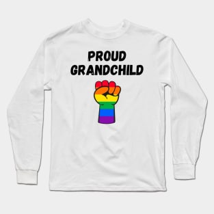 Proud Grandchild Rainbow Pride T Shirt Design Long Sleeve T-Shirt